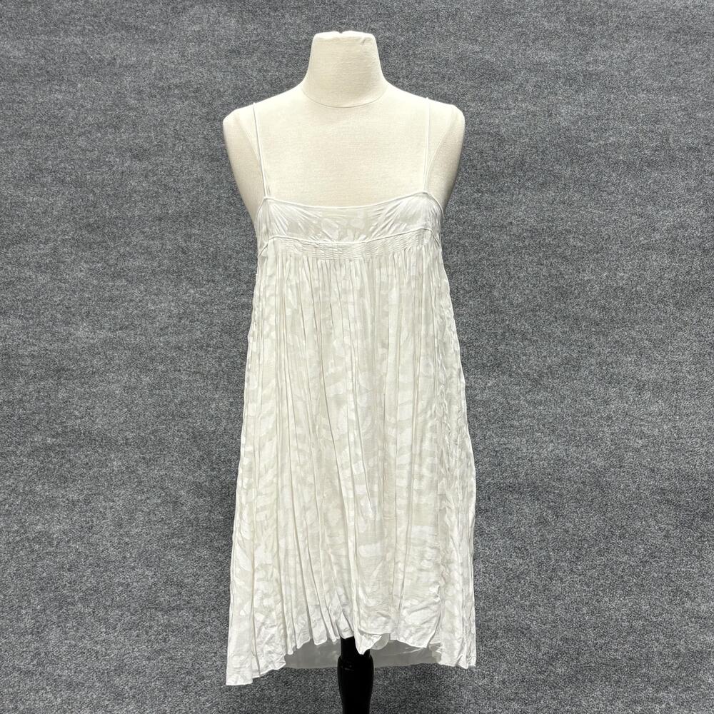 Young Fabulous & Broke Dress Womens Medium White Pleated Spaghetti Strap Rayon